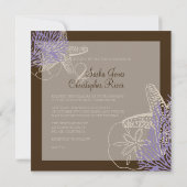 PixDezinesのイソギンチャク/紫のサンゴ 招待状 (裏面)