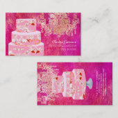 PixDezinesのウェディングケーキ/水彩効果 名刺 (正面/裏面)