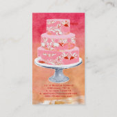 PixDezinesのウェディングケーキ/水彩画風のエフェクト 名刺 (裏面)