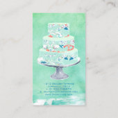 PixDezinesのウェディングケーキ/水彩画風のエフェクト 名刺 (裏面)