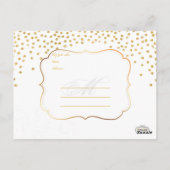 PixDezinesのウェディングサンクス/ゴールドコンフェッティ ポストカード (裏面)