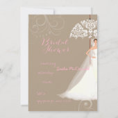 PixDezinesのウェディングシャワー/レース傘/DIY背景 招待状 (裏面)