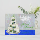 PixDezinesのウェディングブッフェ/手作りイベント/孔雀のケーキ 招待状 (スタンド正面)