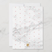 PixDezinesのエレガントなスクリプト、マーブル+フェイク ローズゴールド 招待状 (裏面)