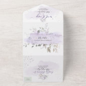 PixDezinesのエレガントなパープルの牡丹 オールインワン招待状 (外側)