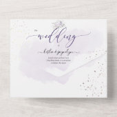 PixDezinesのエレガントなパープルの牡丹 オールインワン招待状 (裏面)