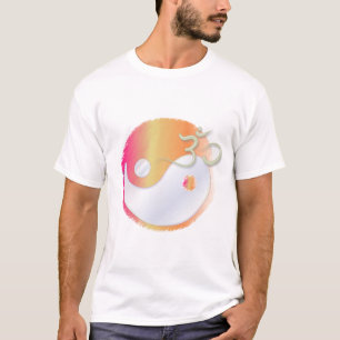 PixDezinesのオーム記号入り陰陽Tシャツ Tシャツ