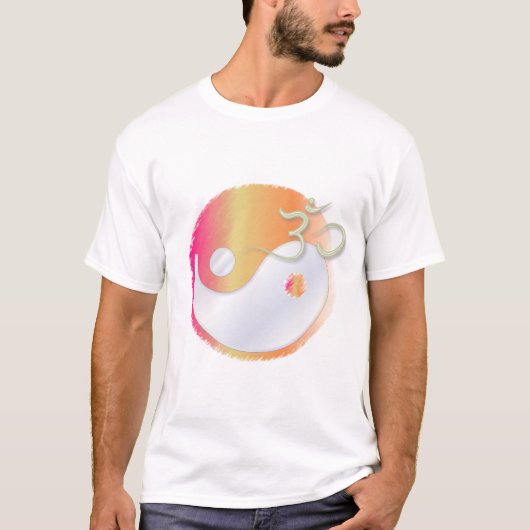 PixDezinesのオーム記号入り陰陽Tシャツ Tシャツ (正面)