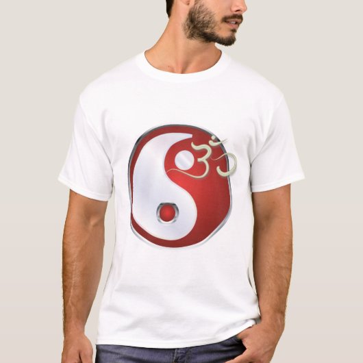 PixDezinesのオーム+陰陽デザインTシャツ Tシャツ (正面)