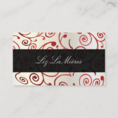 PixDezinesのカップケーキが渦巻き+ルビーの赤 名刺 (裏面)