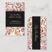 PixDezinesのカップケーキが渦巻き+ルビーの赤 名刺 (正面/裏面)