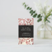 PixDezinesのカップケーキの渦巻き + ルビーレッド 名刺 (スタンド正面)