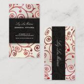 PixDezinesのカップケーキの渦巻き + ルビーレッド 名刺 (正面/裏面)