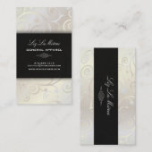 PixDezinesのカップケーキの渦巻き + 真珠のような白 名刺 (正面/裏面)