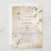 PixDezinesのキンセアニエラ シャンパンゴールド グリッター ドレス 招待状 (裏面)