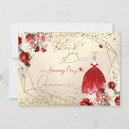 PixDezinesのキンセアニエラ 赤いドレスのお礼 招待状