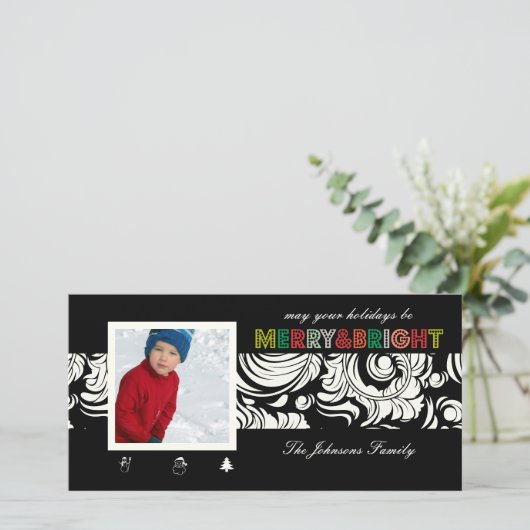 PixDezinesのクイルパターン、クリスマス シーズンカード (スタンド正面)