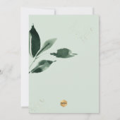 PixDezinesのグリーン ウォーターカラー ウィンター リース 招待状 (裏面)