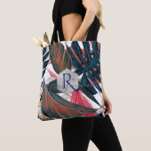 PixDezinesのグリーン、トロピカルモンステラ トートバッグ (クローズアップ)