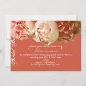 PixDezinesのコーラル ピオン/ハイドレンジア/ブライダル ブランシュ 招待状 (裏面)