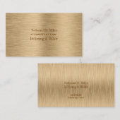 PixDezinesのゴールドトーン ブラッシュドスチール/DIYフォント+カラー 名刺 (正面/裏面)