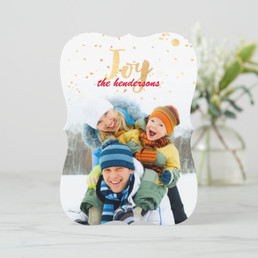 PixDezinesのゴールドフレーク/偽のホイルコンフェッティ/ホリデー シーズンカード (スタンド正面)