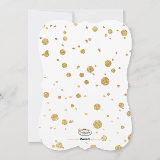 PixDezinesのゴールドフレーク/偽のホイルコンフェッティ/ホリデー シーズンカード (裏面)