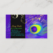 PixDezinesのサイケデリックな孔雀+フィリグリーの渦巻き 名刺 (裏面)