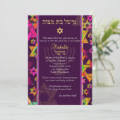 PixDezinesのサイケデリックな星/ミツバ/DIYカラー 招待状 (スタンド正面)