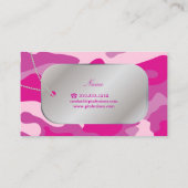 PixDezinesのサッシー ピンク カモフラージュ+ドッグタグ 名刺 (裏面)