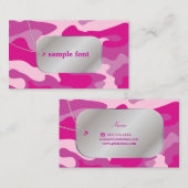 PixDezinesのサッシー ピンク カモフラージュ+ドッグタグ 名刺 (正面/裏面)