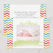 PixDezinesのシェブロン/ brit milah / フォトフレーム+星 招待状 (正面/裏面)