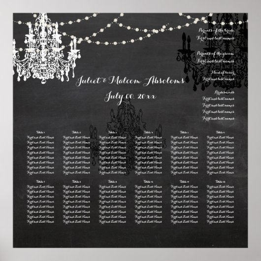 PixDezinesのシャルボード/チャードリア/シーティングチャート ポスター (正面)