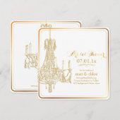 PixDezinesのシャンデリア/ブライダルシャワー/DIY背景 招待状 (正面/裏面)