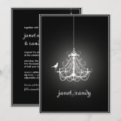 PixDezinesのシャンデリア/DIY イベント+背景色 招待状 (正面/裏面)