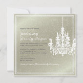 PixDezinesのシャンデリア＋Fidoraダマスク柄の背景 招待状 (裏面)