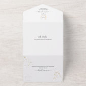 PixDezinesのシンプル金ゴールドフェイクリース オールインワン招待状 (外側)