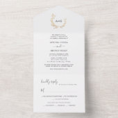 PixDezinesのシンプル金ゴールドフェイクリース オールインワン招待状 (内側)