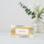 PixDezinesのストライプ/偽の銀箔/金箔 名刺 (スタンド正面)