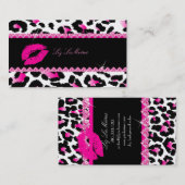PixDezinesのセクシーなリップ+サシーのレオパード 名刺 (正面/裏面)