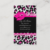 PixDezinesのセクシーなリップ+サシーのレオパード 名刺 (裏面)