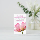 PixDezinesのセレニティピンク蓮の花、オムヨガ、ヒーラー 名刺 (スタンド正面)