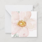 PixDezinesのソフトピンク水彩単花弁のバラ ノートカード (裏面)