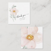 PixDezinesのソフトピンク水彩単花弁のバラ ノートカード (正面/裏面)