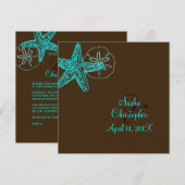 PixDezinesのタコノハ/ビーチウェディング/DIYカラー！ 招待状 (正面/裏面)