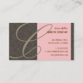 PixDezinesのダマスクレース（カフェ＋ピンク） 名刺 (裏面)