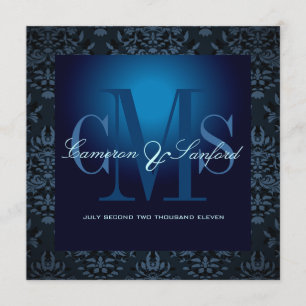 PixDezinesのダマスク・ブルーサファイアのジュエリー 招待状