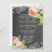 PixDezinesのチョークボード/ロココ/ビンテージローズ 招待状 (裏面)