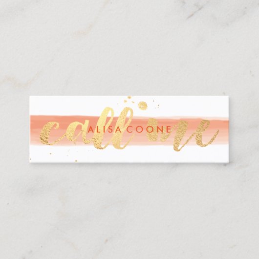 PixDezinesのデザインはゴージャスな偽の金を称しています スキニー名刺 (正面)