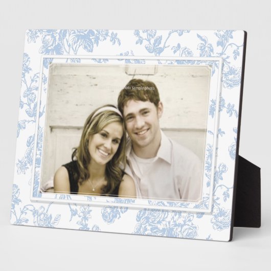 PixDezinesのトイール/バラ/青/暗の背景色 フォトプラーク (側面)